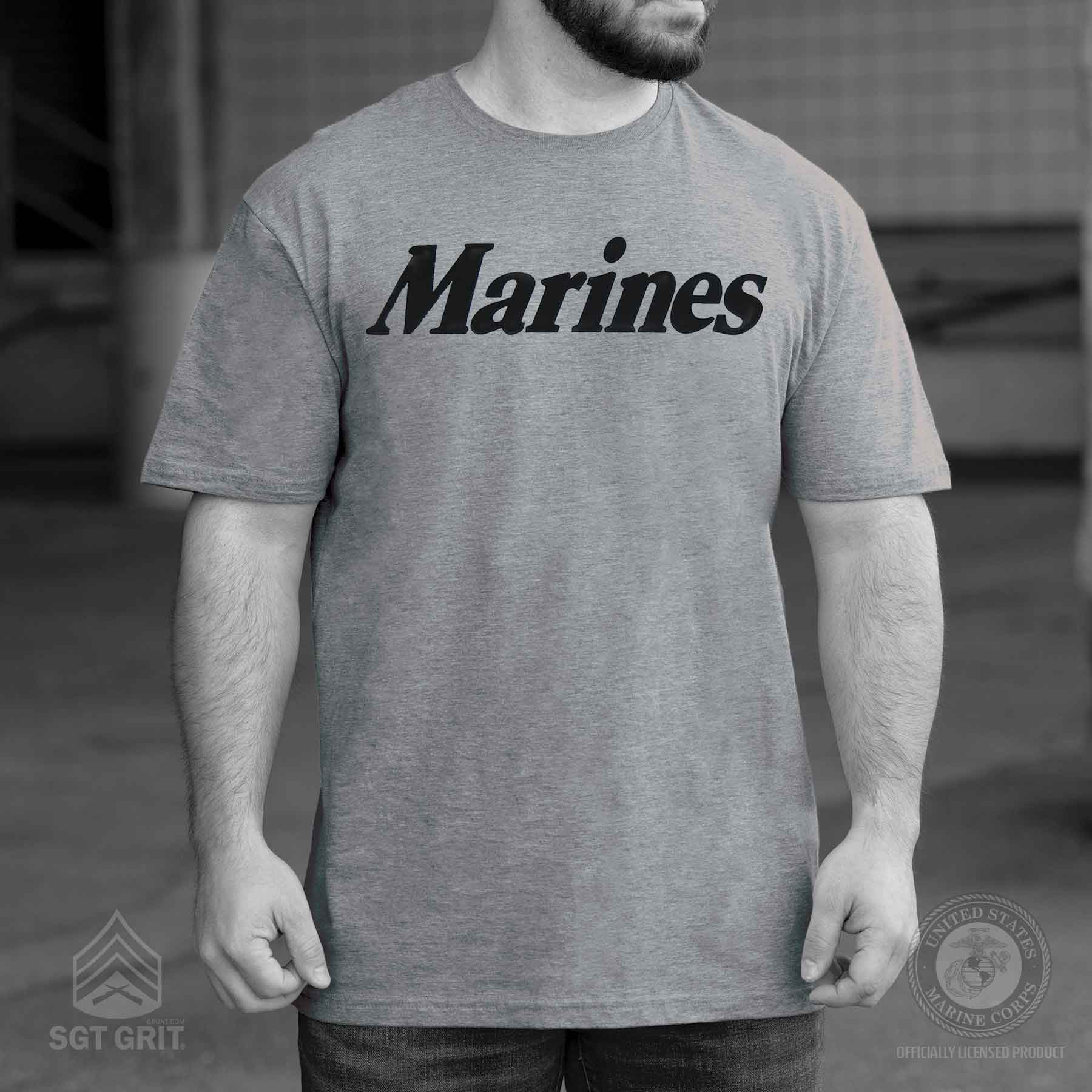 USMC Marines Gray T-Shirt - SGT GRIT