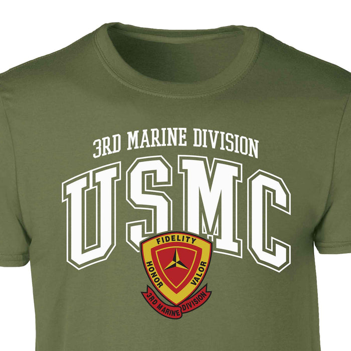 3rd Marine Division Arched Patch Graphic T-shirt - SGT GRIT