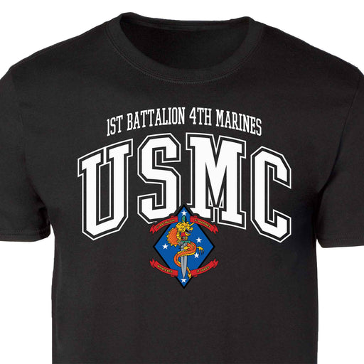 1st Battalion 4th Marines Arched Patch Graphic T-shirt - SGT GRIT