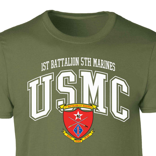 1st Battalion 5th Marines Arched Patch Graphic T-shirt - SGT GRIT