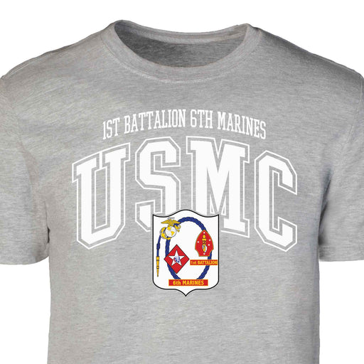 1st Battalion 6th Marines Arched Patch Graphic T-shirt - SGT GRIT