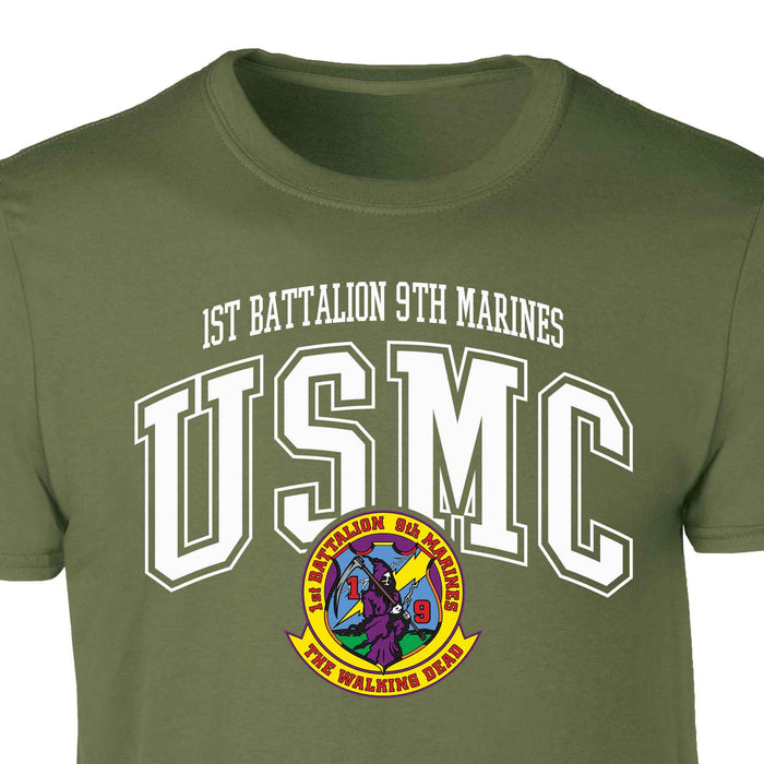 1st Battalion 9th Marines Arched Patch Graphic T-shirt - SGT GRIT