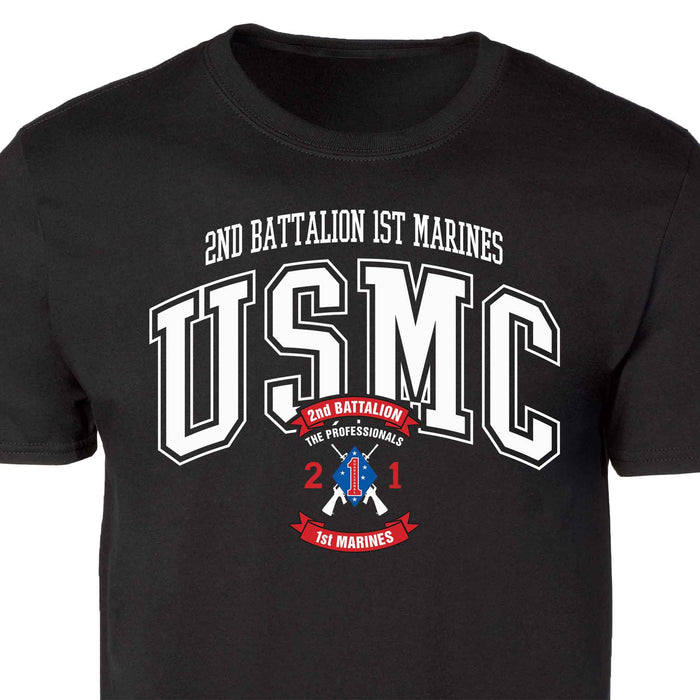 2nd Battalion 1st Marines Arched Patch Graphic T-shirt - SGT GRIT