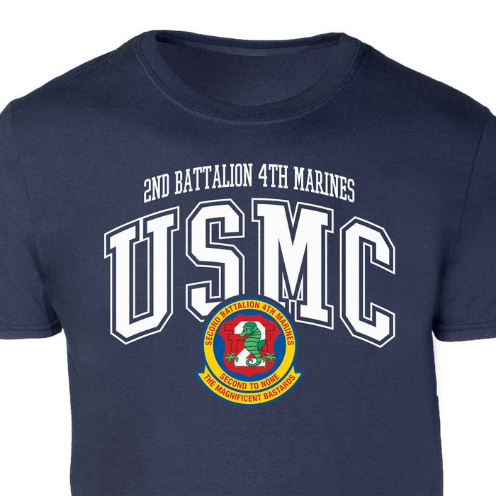 2nd Battalion 4th Marines Arched Patch Graphic T-shirt - SGT GRIT
