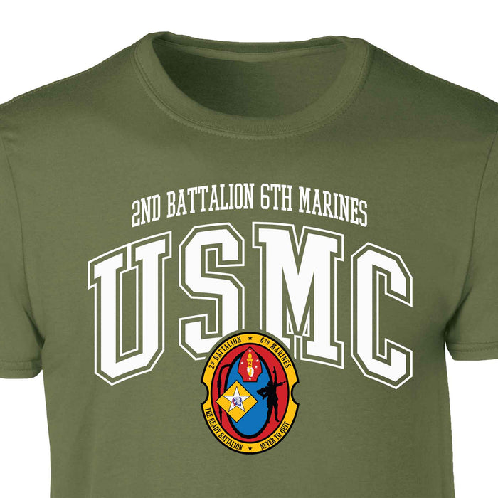 2nd Battalion 6th Marines Arched Patch Graphic T-shirt - SGT GRIT