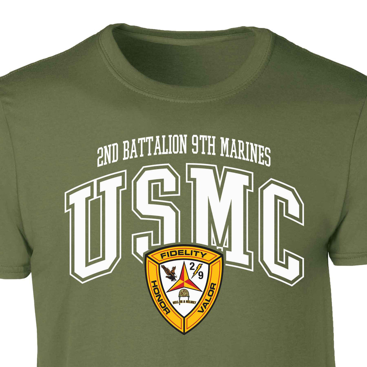 2nd Battalion 9th Marines Arched Patch Graphic T-shirt - SGT GRIT