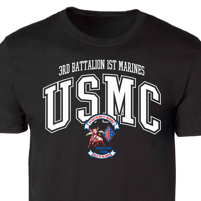 3rd Battalion 1st Marines Arched Patch Graphic T-shirt - SGT GRIT