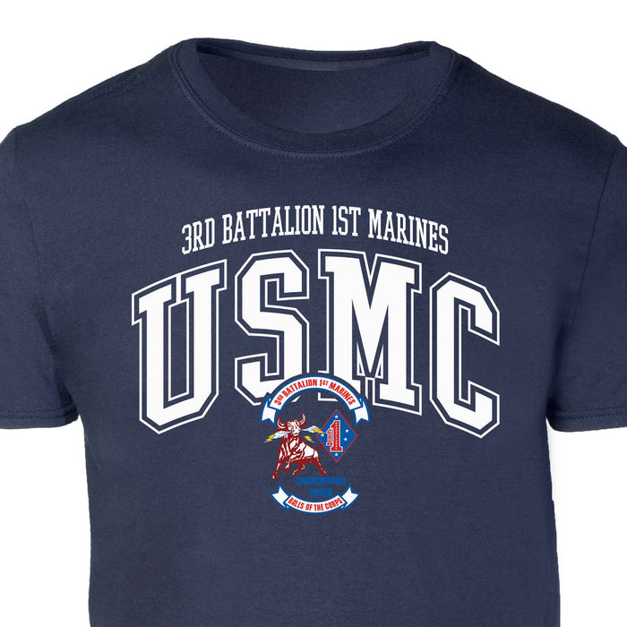 3rd Battalion 1st Marines Arched Patch Graphic T-shirt - SGT GRIT