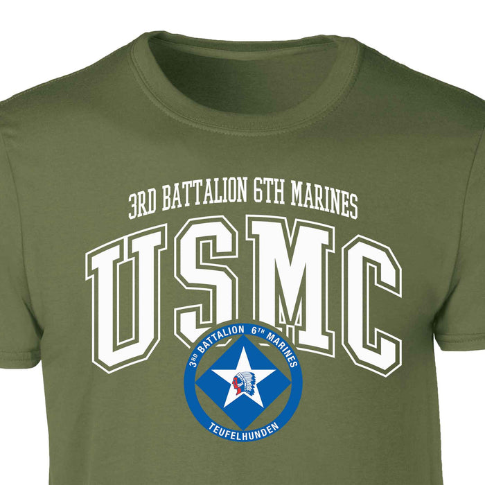 3rd Battalion 6th Marines Arched Patch Graphic T-shirt - SGT GRIT