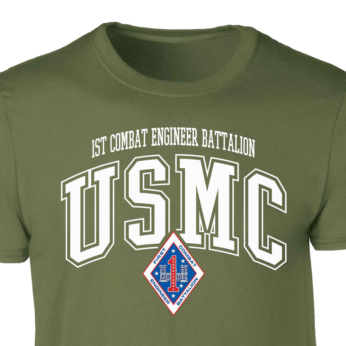 Engineer Bn Graphics 1st Combat Engineer Battalion Arched Patch Graphic T-shirt – SGT GRIT