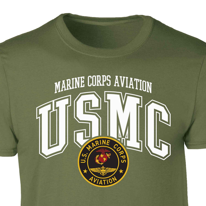 Marine Corps Aviation Arched Patch Graphic T-shirt - SGT GRIT