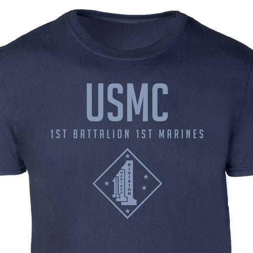 1st Battalion 1st Marines Tonal Patch Graphic T-shirt - SGT GRIT