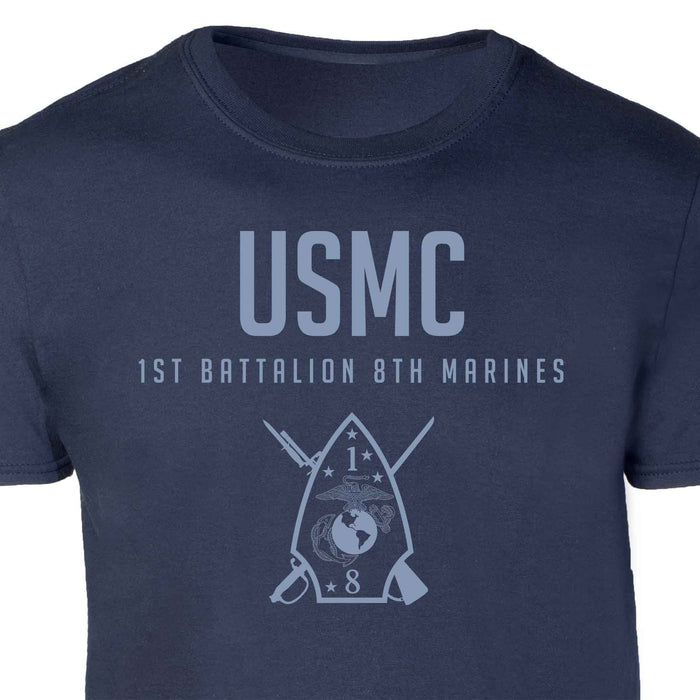 1st Battalion 8th Marines Tonal Patch Graphic T-shirt - SGT GRIT