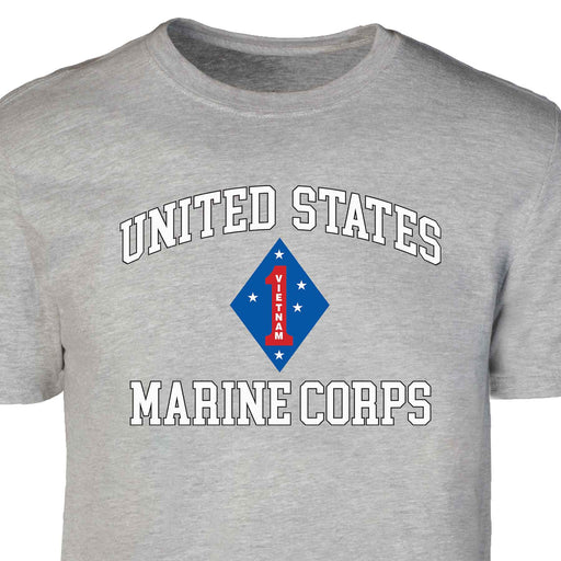 Vietnam 1st Marine Division USMC Patch Graphic T-shirt - SGT GRIT