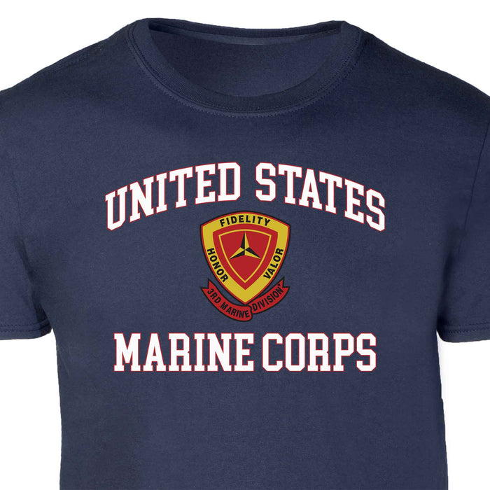3rd Marine Division USMC Patch Graphic T-shirt - SGT GRIT