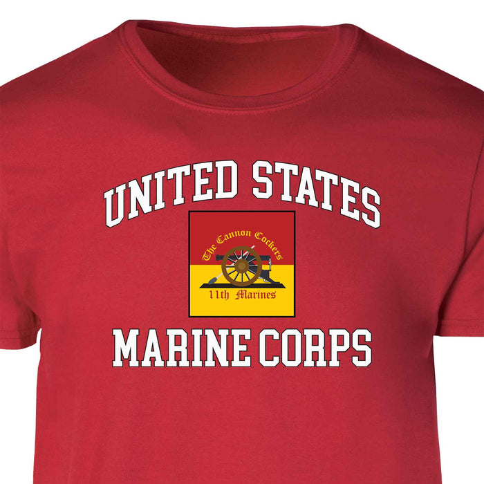 11th Marines Regimental USMC  Patch Graphic T-shirt - SGT GRIT