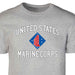 1st Battalion 1st Marines USMC  Patch Graphic T-shirt - SGT GRIT