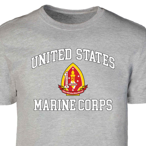 1st Battalion 2nd Marines USMC  Patch Graphic T-shirt - SGT GRIT