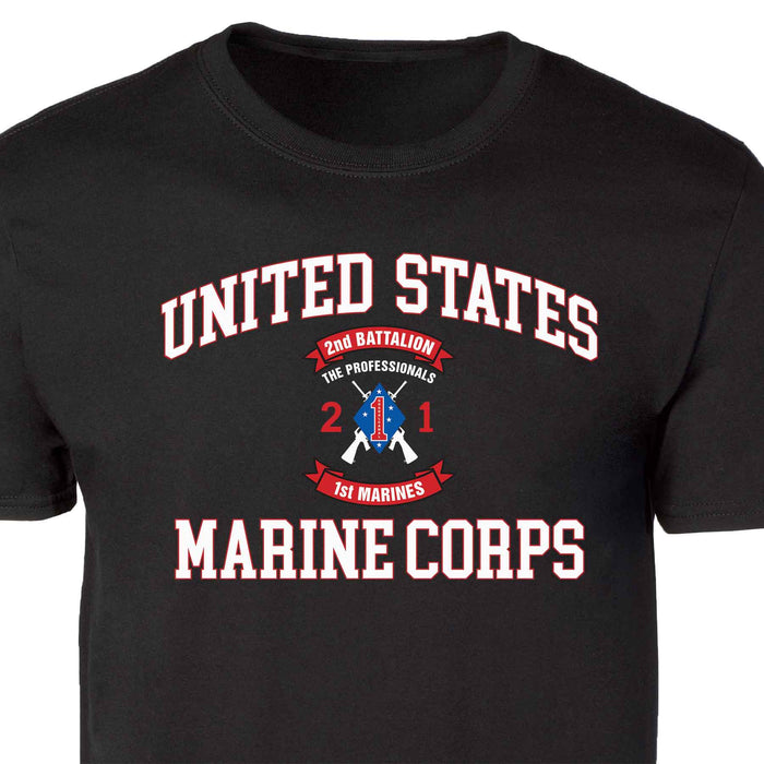 2nd Battalion 1st Marines USMC Patch Graphic T-shirt - SGT GRIT