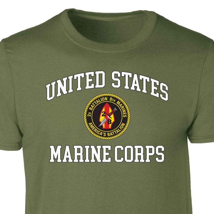 2nd Battalion 8th Marines USMC Patch Graphic T-shirt - SGT GRIT