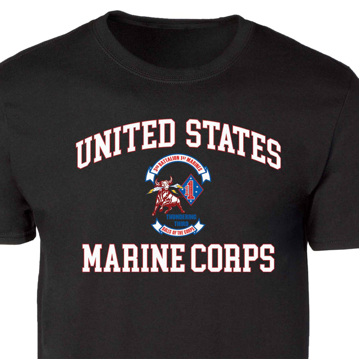 3rd Battalion 1st Marines USMC Patch Graphic T-shirt - SGT GRIT