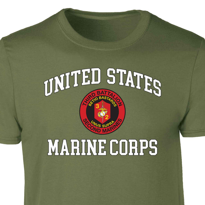 3rd Battalion 2nd Marines USMC Patch Graphic T-shirt - SGT GRIT