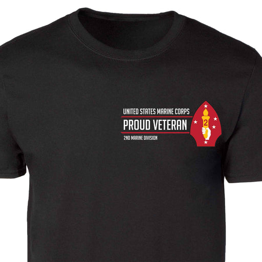 2nd Marine Division Proud Veteran Patch Graphic T-shirt - SGT GRIT