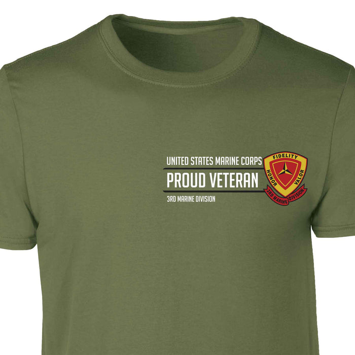 3rd Marine Division Proud Veteran Patch Graphic T-shirt - SGT GRIT
