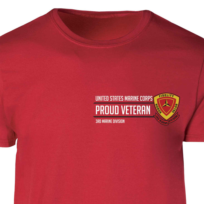 3rd Marine Division Proud Veteran Patch Graphic T-shirt - SGT GRIT