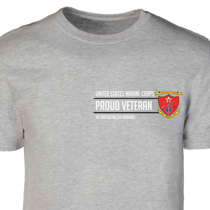 1st Battalion 5th Marines Proud Veteran Patch Graphic T-shirt - SGT GRIT