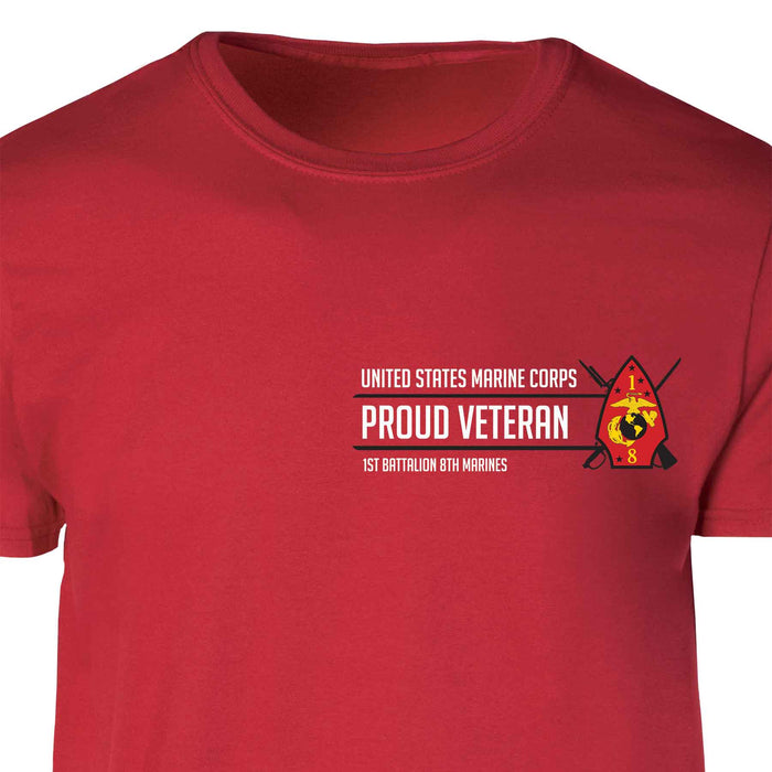 1st Battalion 8th Marines Proud Veteran Patch Graphic T-shirt - SGT GRIT