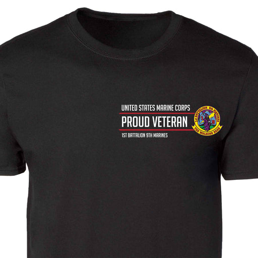 1st Battalion 9th Marines Proud Veteran Patch Graphic T-shirt - SGT GRIT