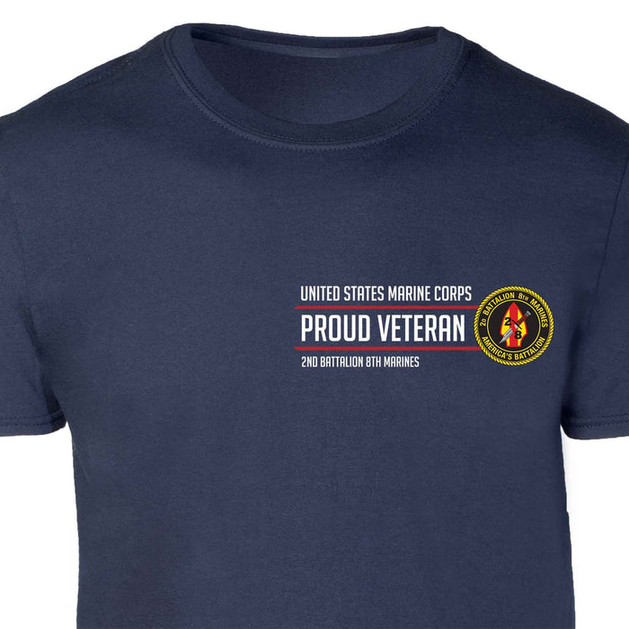 2nd Battalion 8th Marines Proud Veteran Patch Graphic T-shirt - SGT GRIT