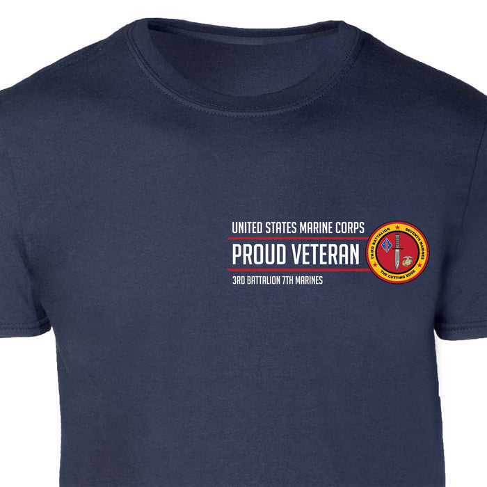 3rd Battalion 7th Marines Proud Veteran Patch Graphic T-shirt - SGT GRIT