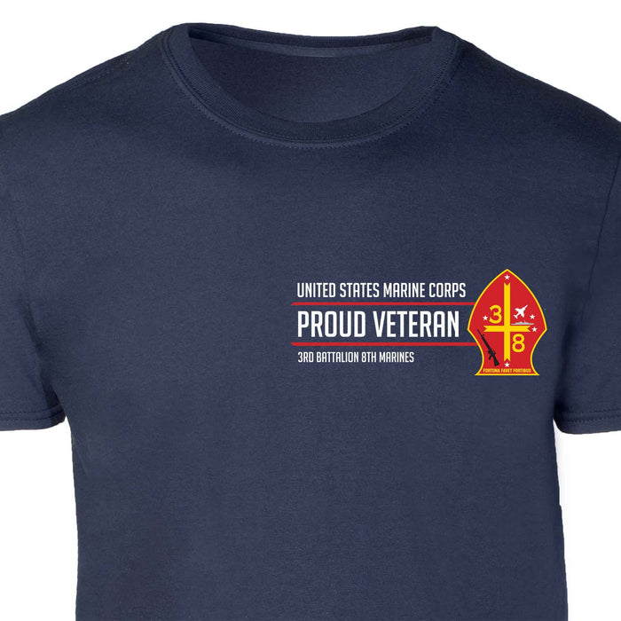 3rd Battalion 8th Marines Proud Veteran Patch Graphic T-shirt - SGT GRIT