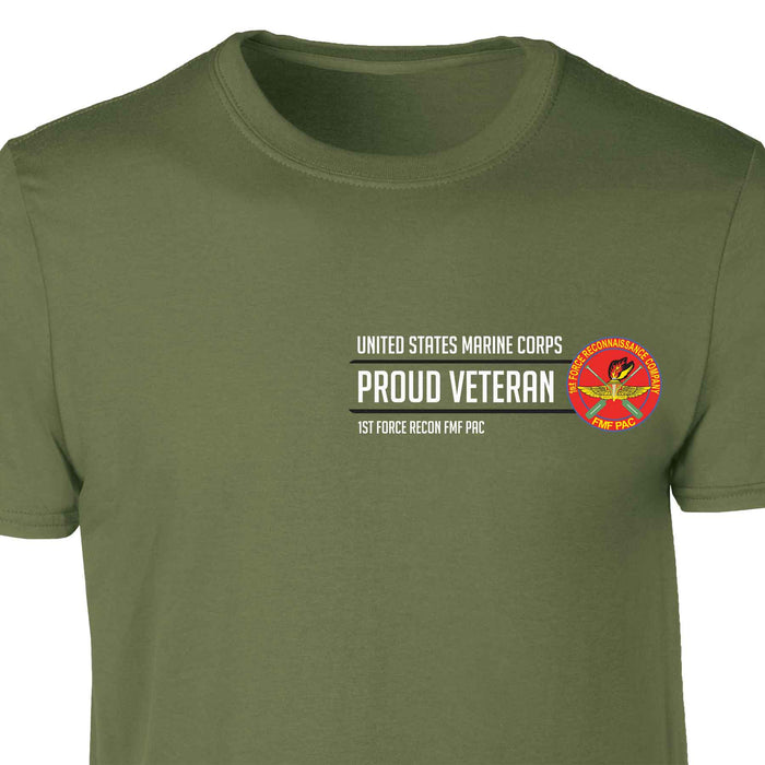1st Force Recon FMF PAC Proud Veteran Patch Graphic T-shirt - SGT GRIT