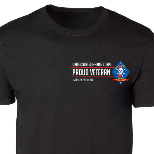 1st Recon Battalion Proud Veteran Patch Graphic T-shirt - SGT GRIT