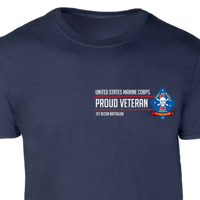 1st Recon Battalion Proud Veteran Patch Graphic T-shirt - SGT GRIT