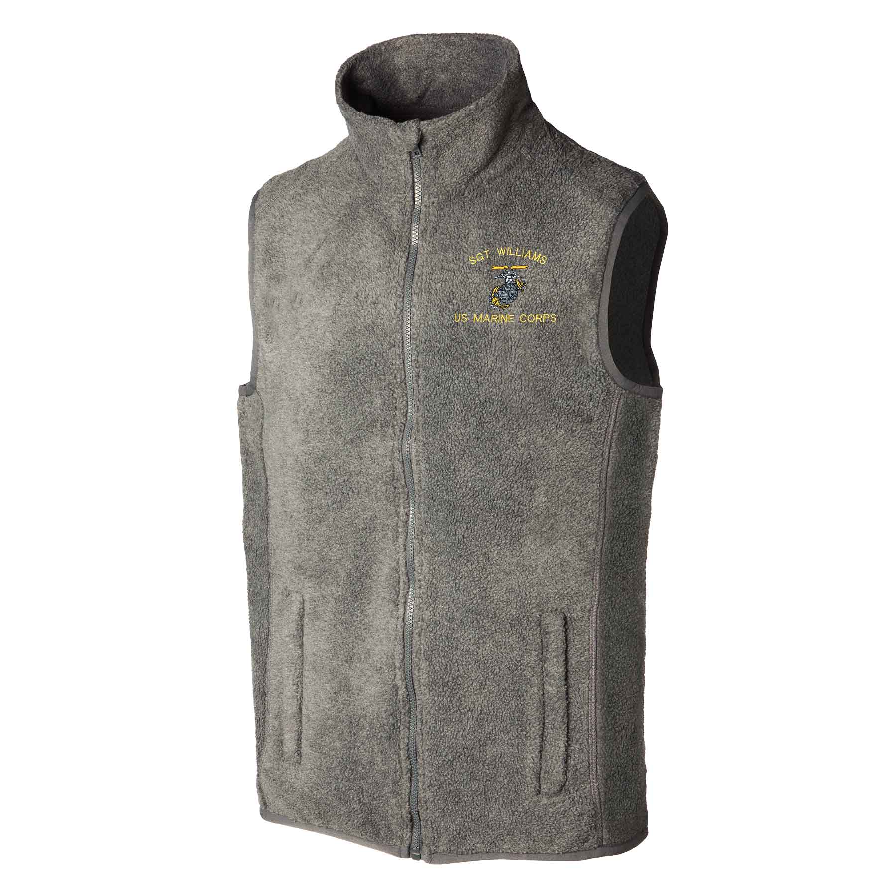 Custom USMC Embroidered Fleece Vest – SGT GRIT