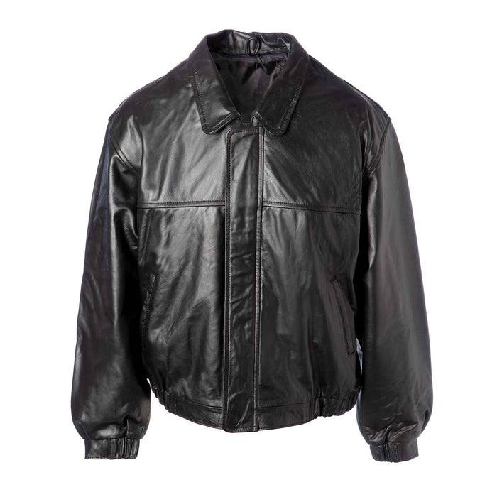 Embossed Black Leather Jacket