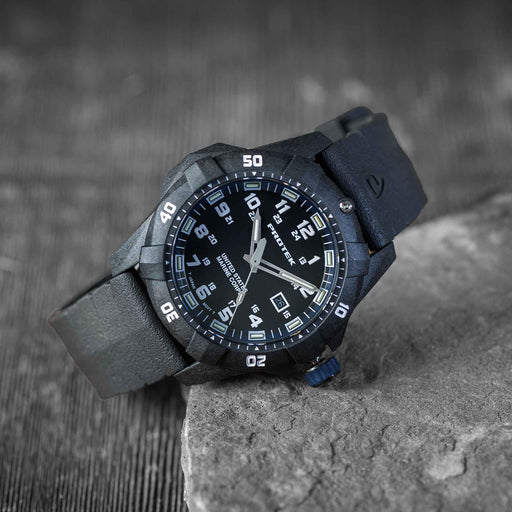 ProTek USMC Carbon Composite Dive Watch, black with blue - SGT GRIT