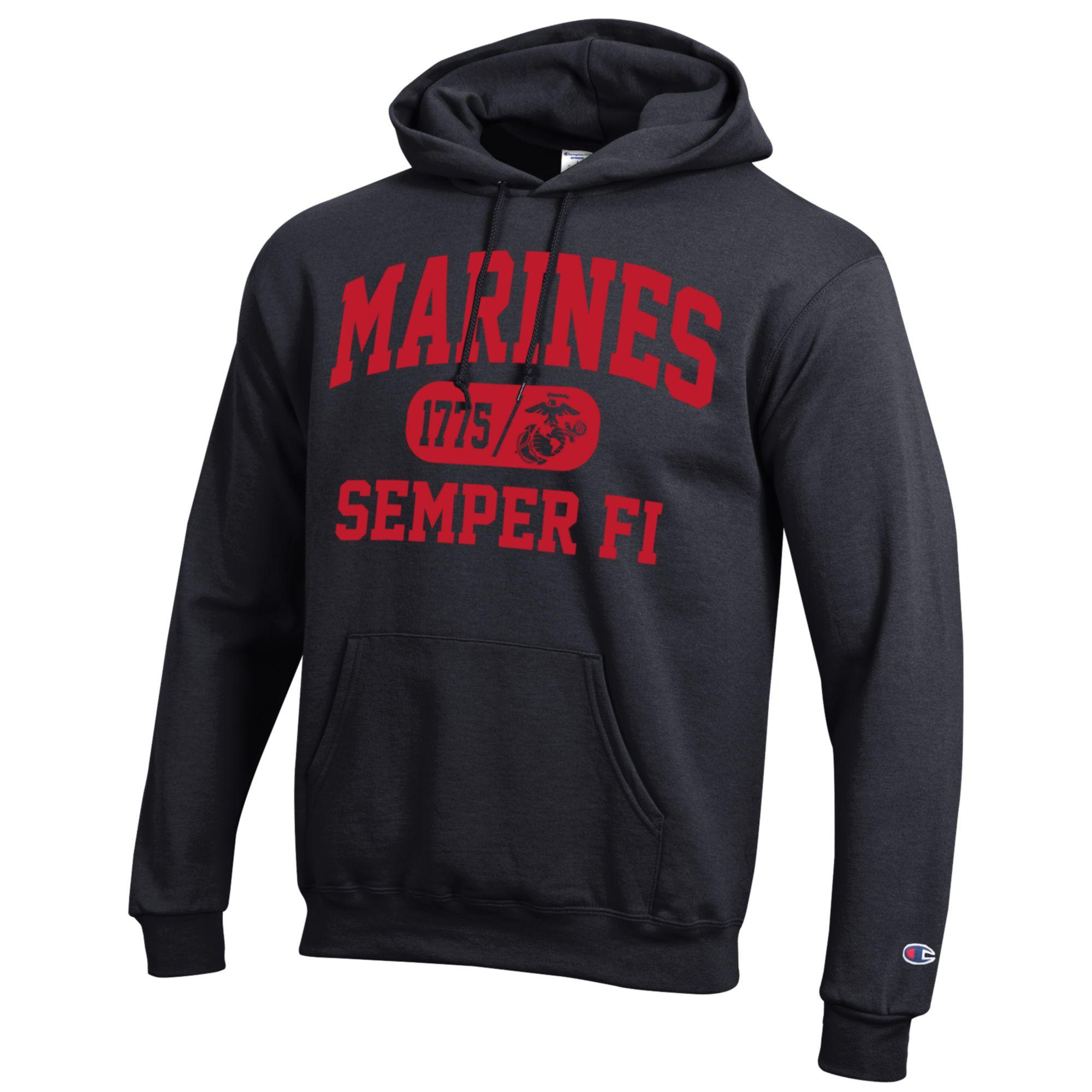 Marines Champion Semper Fi Hoodie | USMC 1775 Eagle Globe Anchor