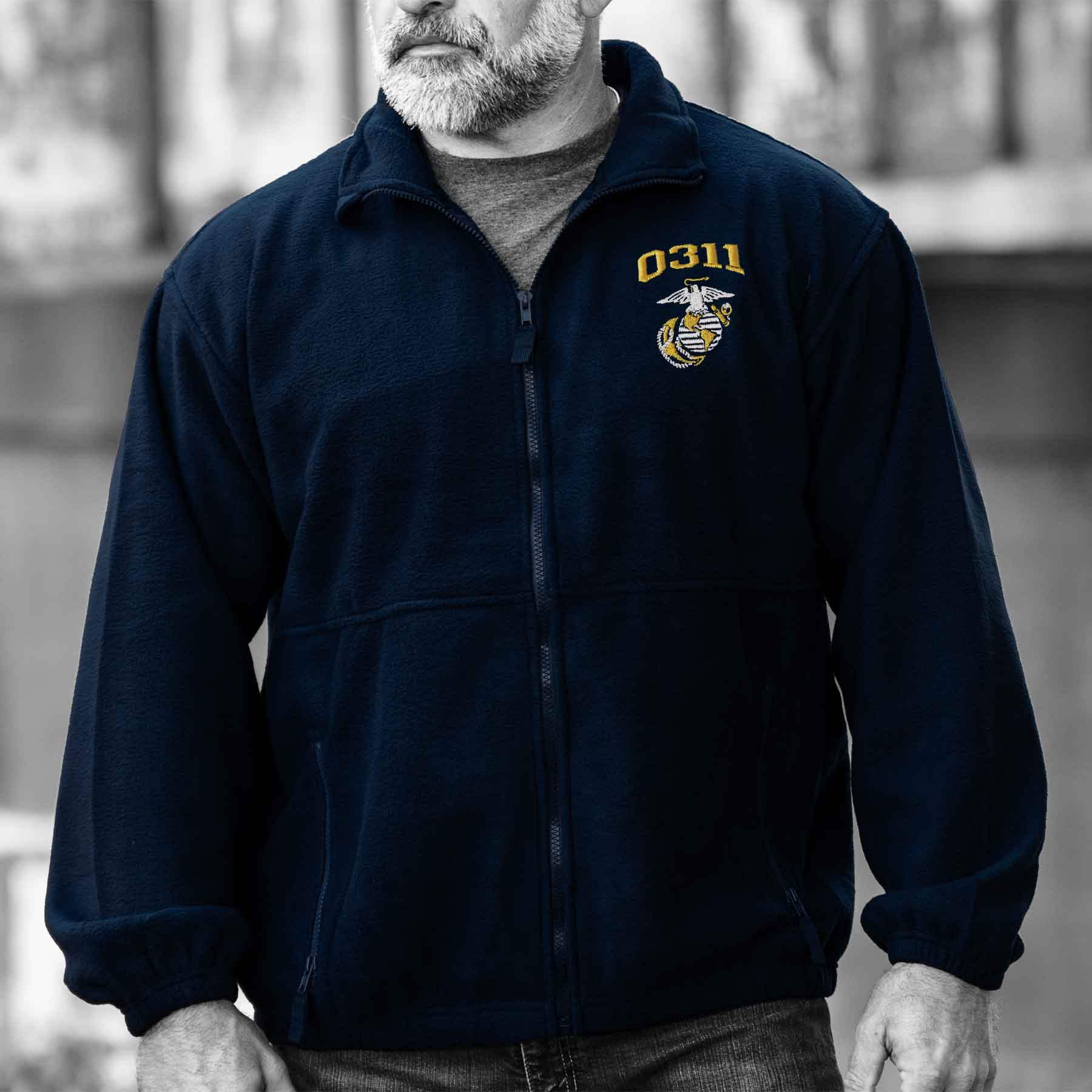Marine Corps MOS Embroidered Fleece Full Zip – SGT GRIT