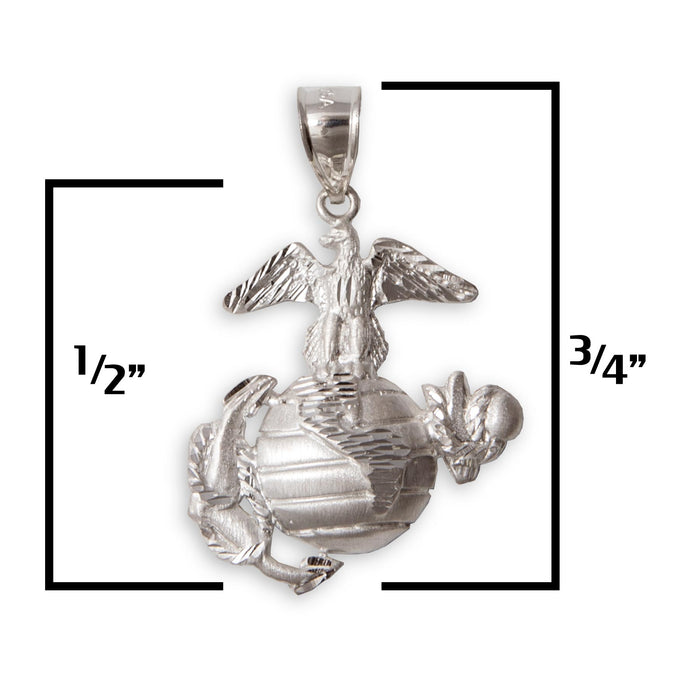½" Eagle, Globe, and Anchor Pendant - Sterling Silver - SGT GRIT