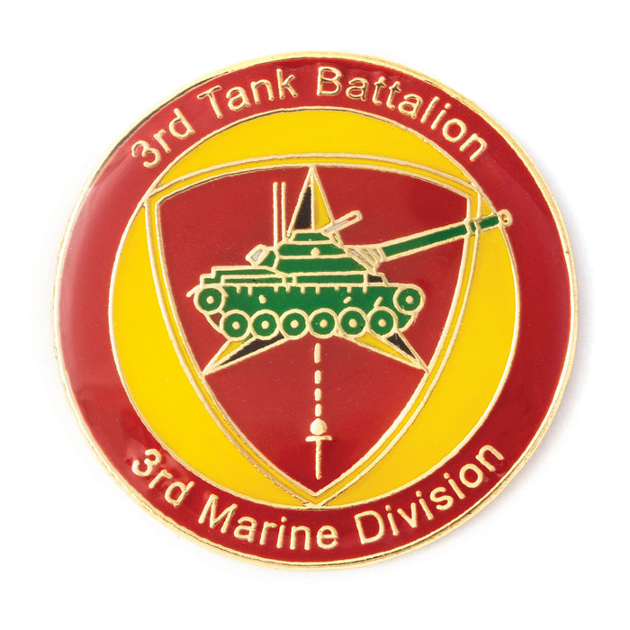 Marine Corps 3rd Tank Battalion Pin Enameled - SGT GRIT