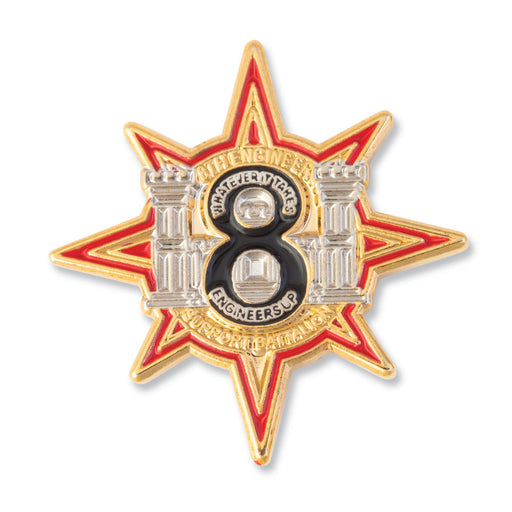 8th Engineer Battalion Pin 1-in. Diameter - SGT GRIT