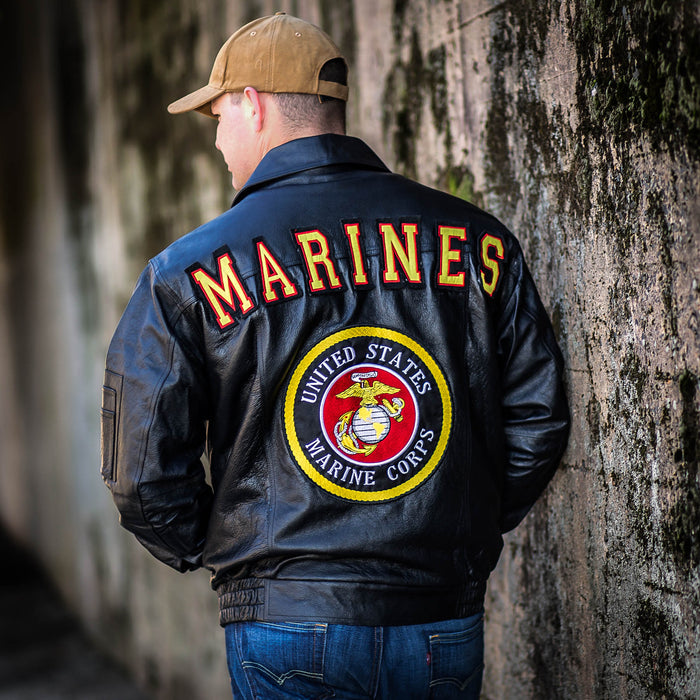 Marine Corps Leather Jacket Outerwear by Sgt Grit