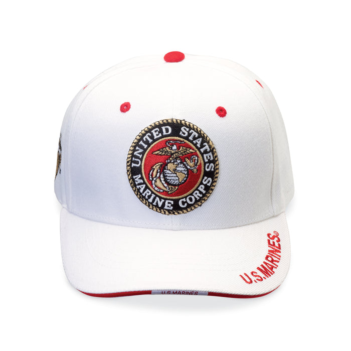 Marines Corps Logo Hat- Personalized- White - SGT GRIT