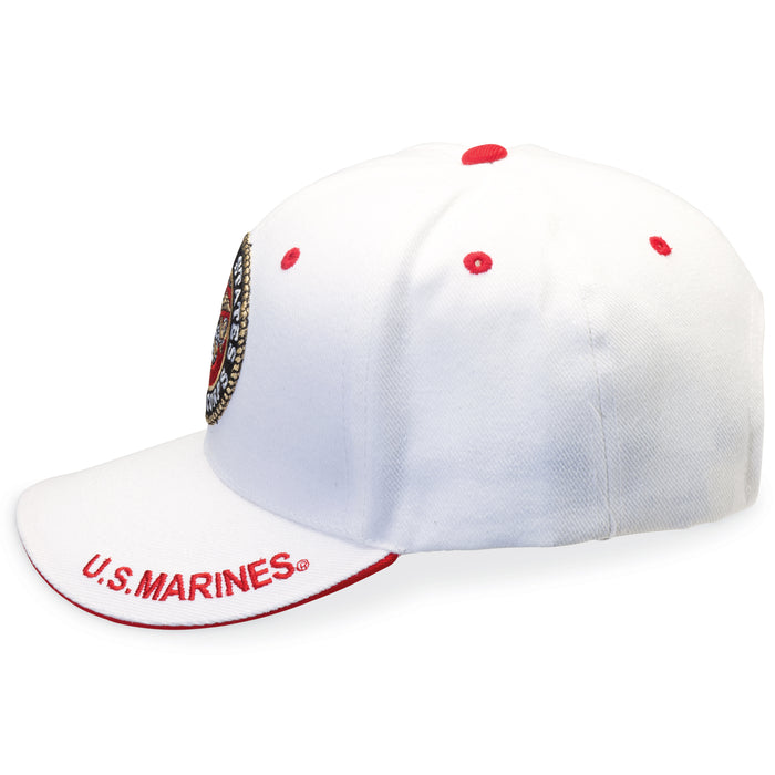 Marines Corps Logo Hat- Personalized- White