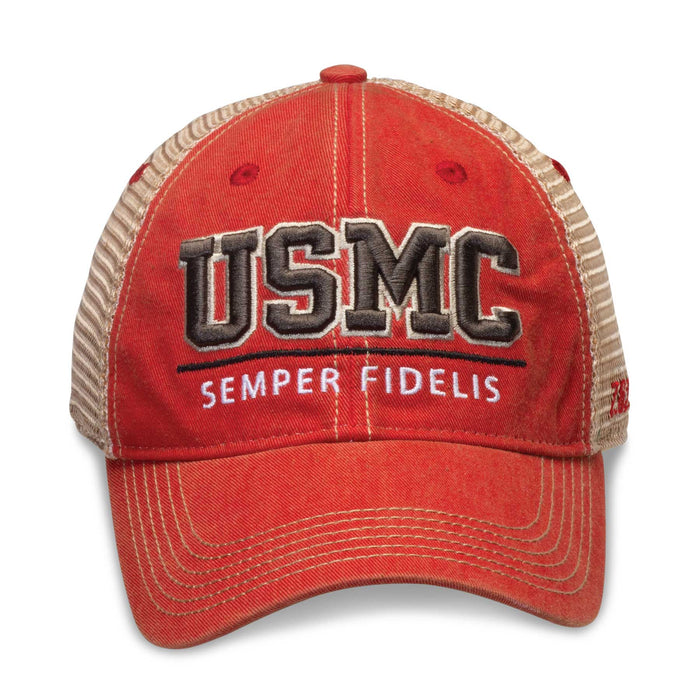 USMC Mesh Back Hat- Faded Black